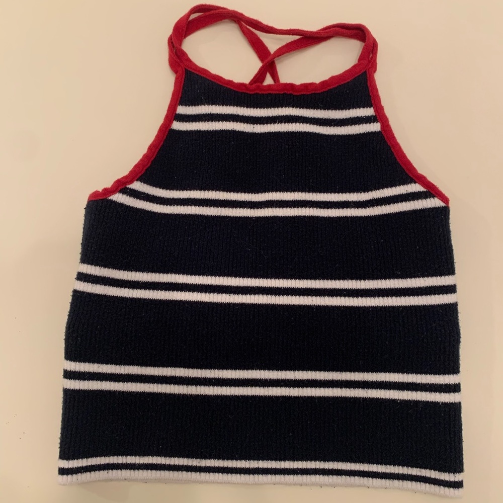 Cropped ribbed sweater tank top